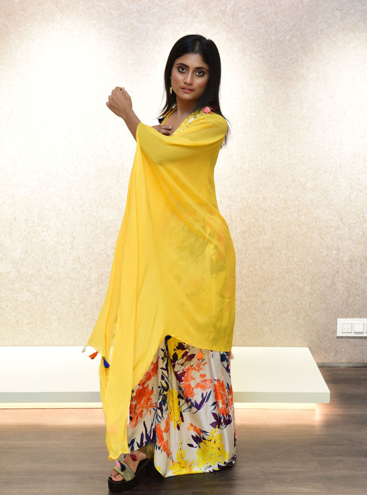 Yellow exotic women 3pc outfit