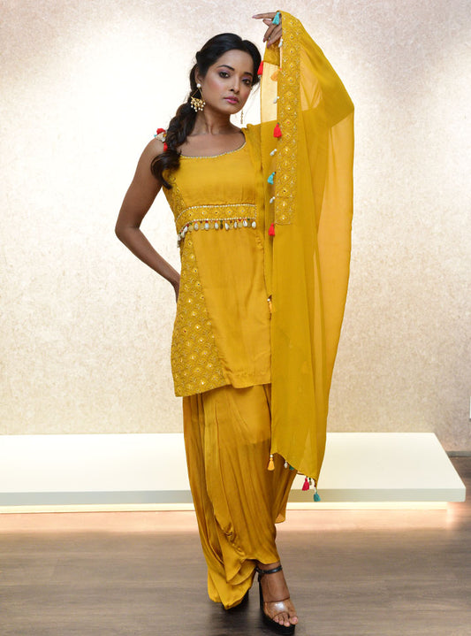 Indowestern yellow women 3oc outfit