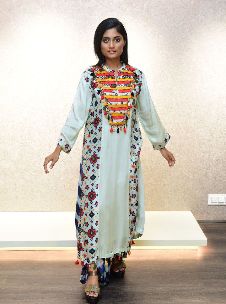 Multicolored women designer long dress