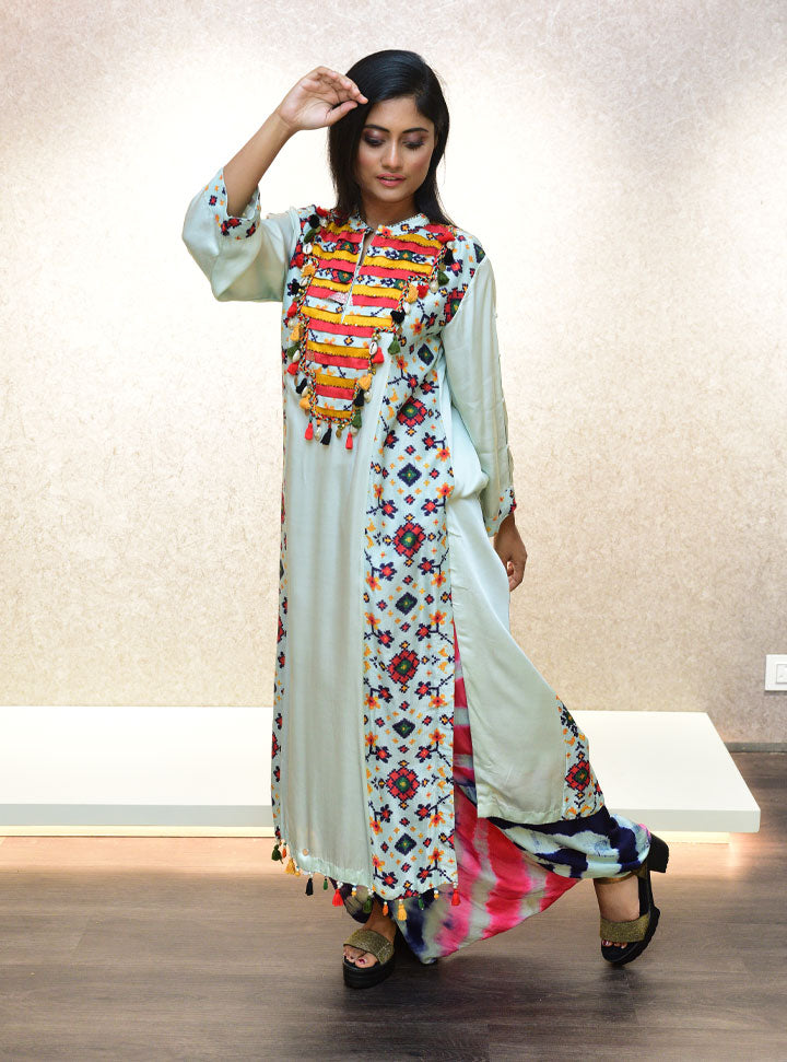 Multicolored women designer long dress