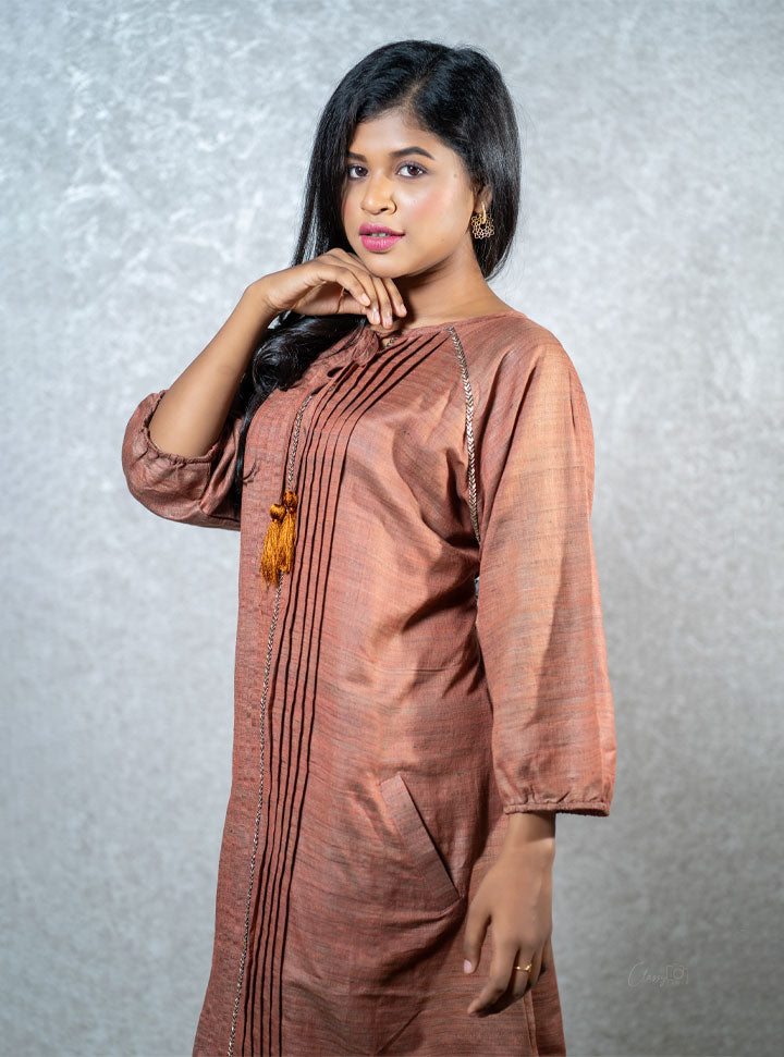 Glossy rust medium kurti