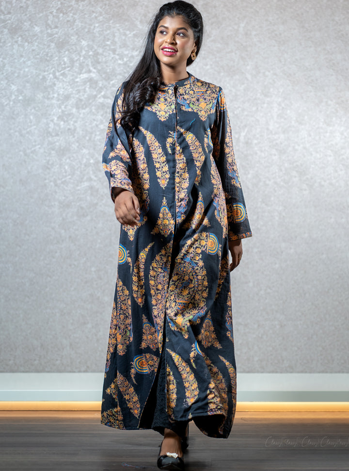 Ethnic printed front cut long kurti